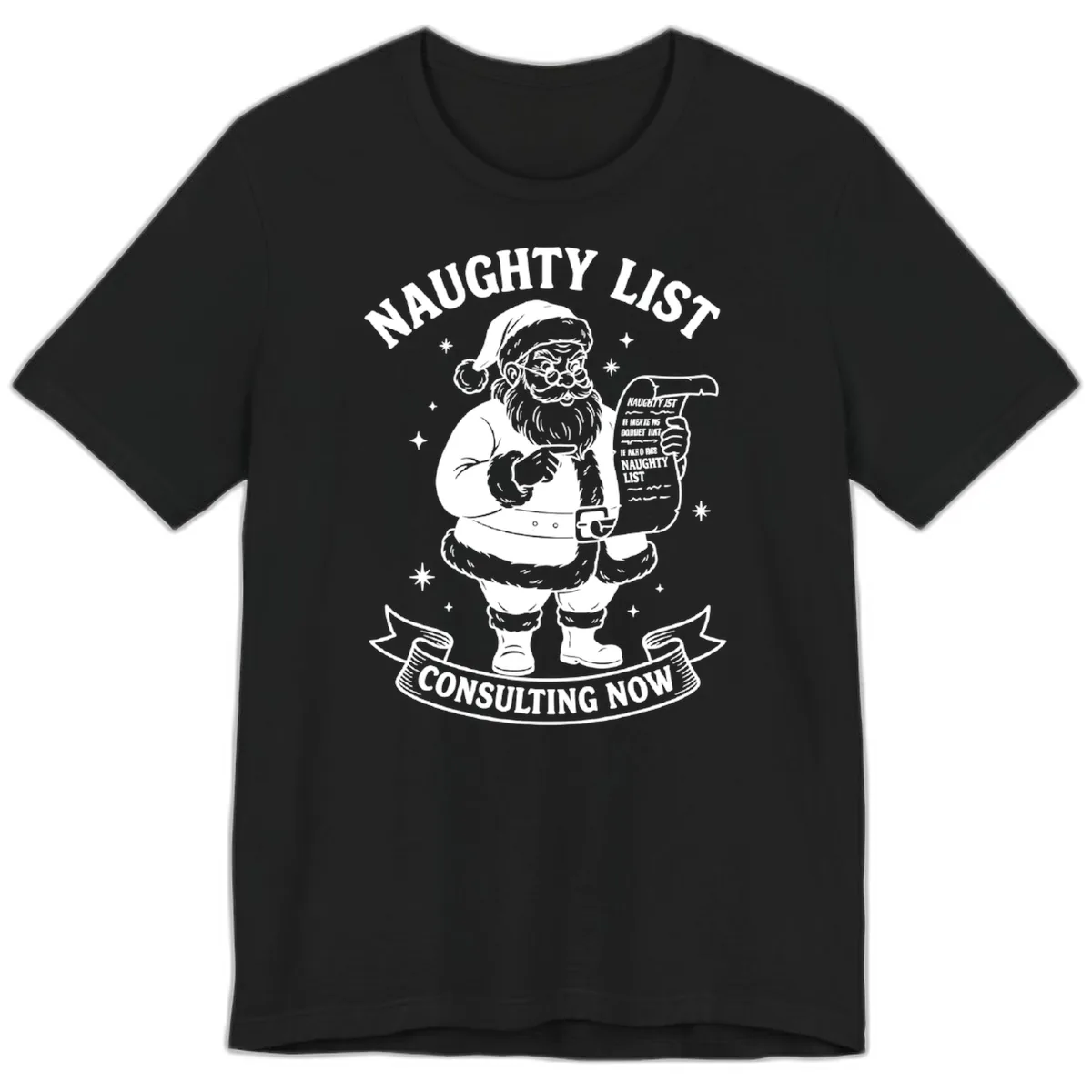 Santa's Naughty List Consulting Premium T-Shirt in Black