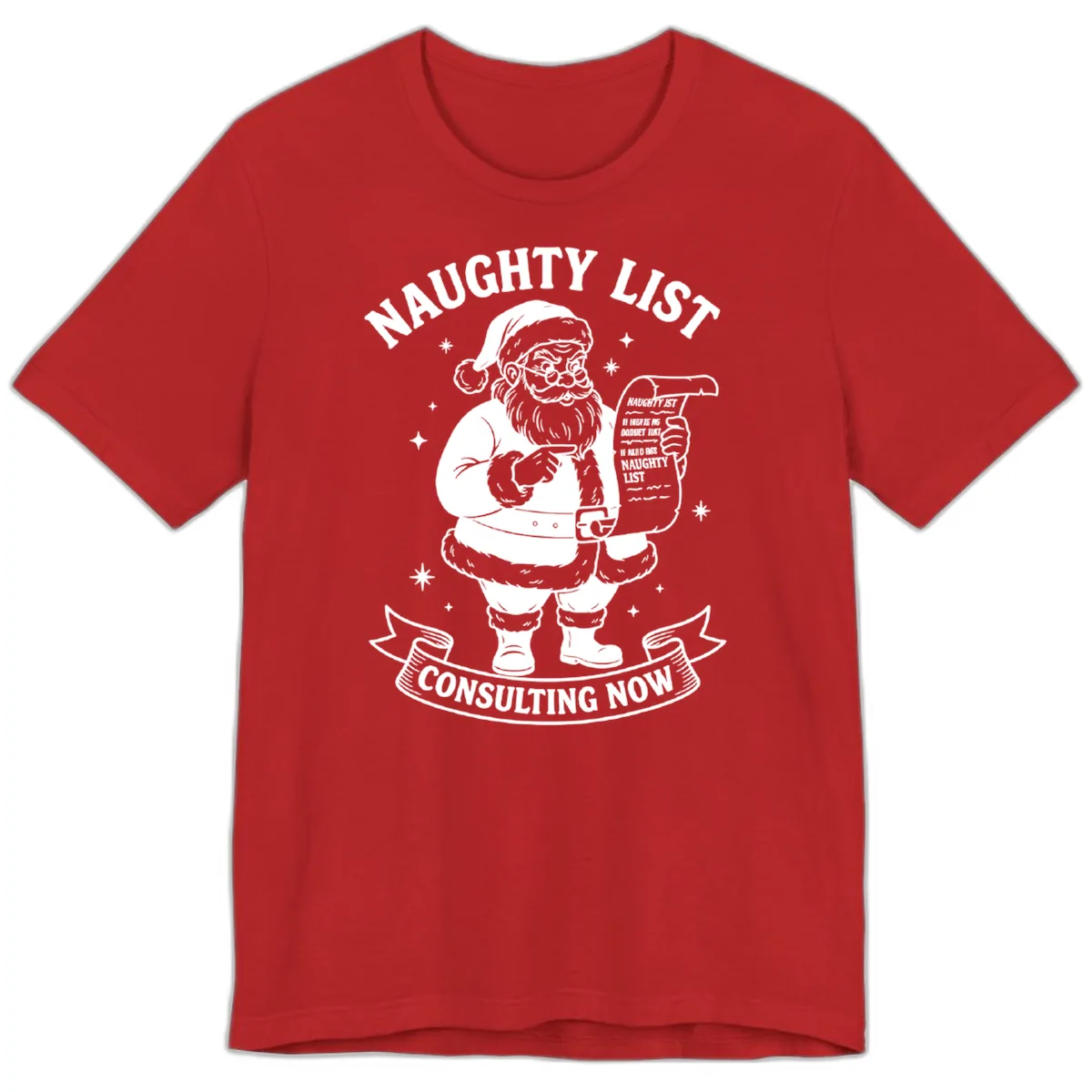 Santa's Naughty List Consulting Premium T-Shirt in Red