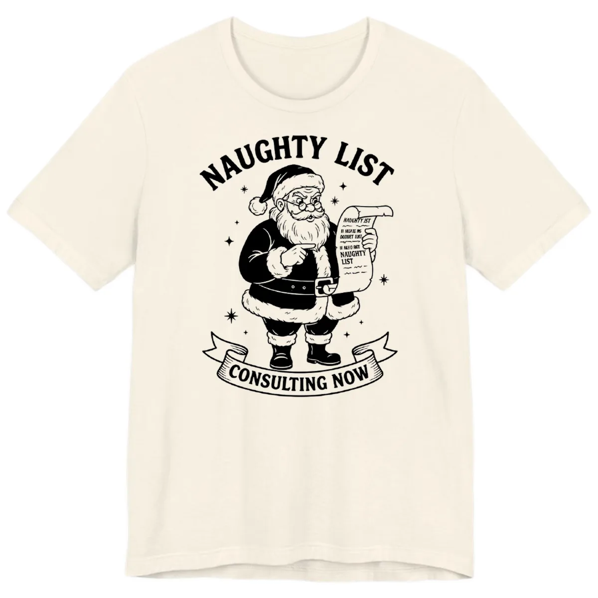Santa's Naughty List Consulting Premium T-Shirt in Natural
