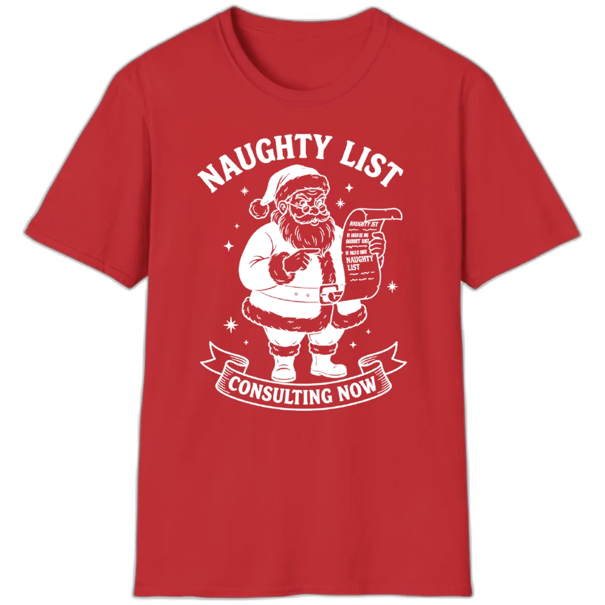 Santa's Naughty List Consulting T-Shirt in Red