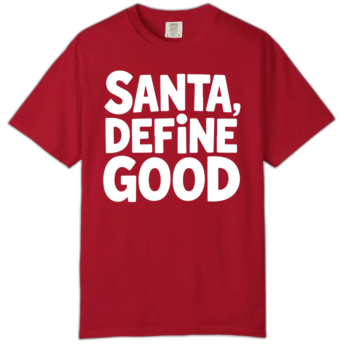 Santa Define Good Typography Comfort Color in Red