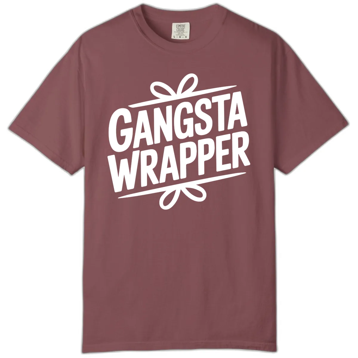 Gangsta Wrapper Christmas Design Comfort Color in Brick