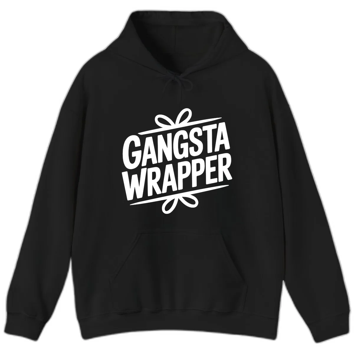 Gangsta Wrapper Christmas Design Hoodie in Black