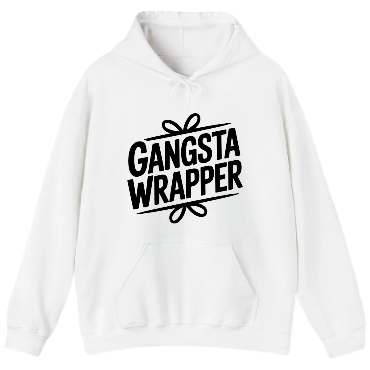 Gangsta Wrapper Christmas Design Hoodie in White