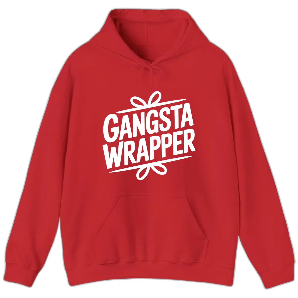 Gangsta Wrapper Christmas Design Hoodie in Red