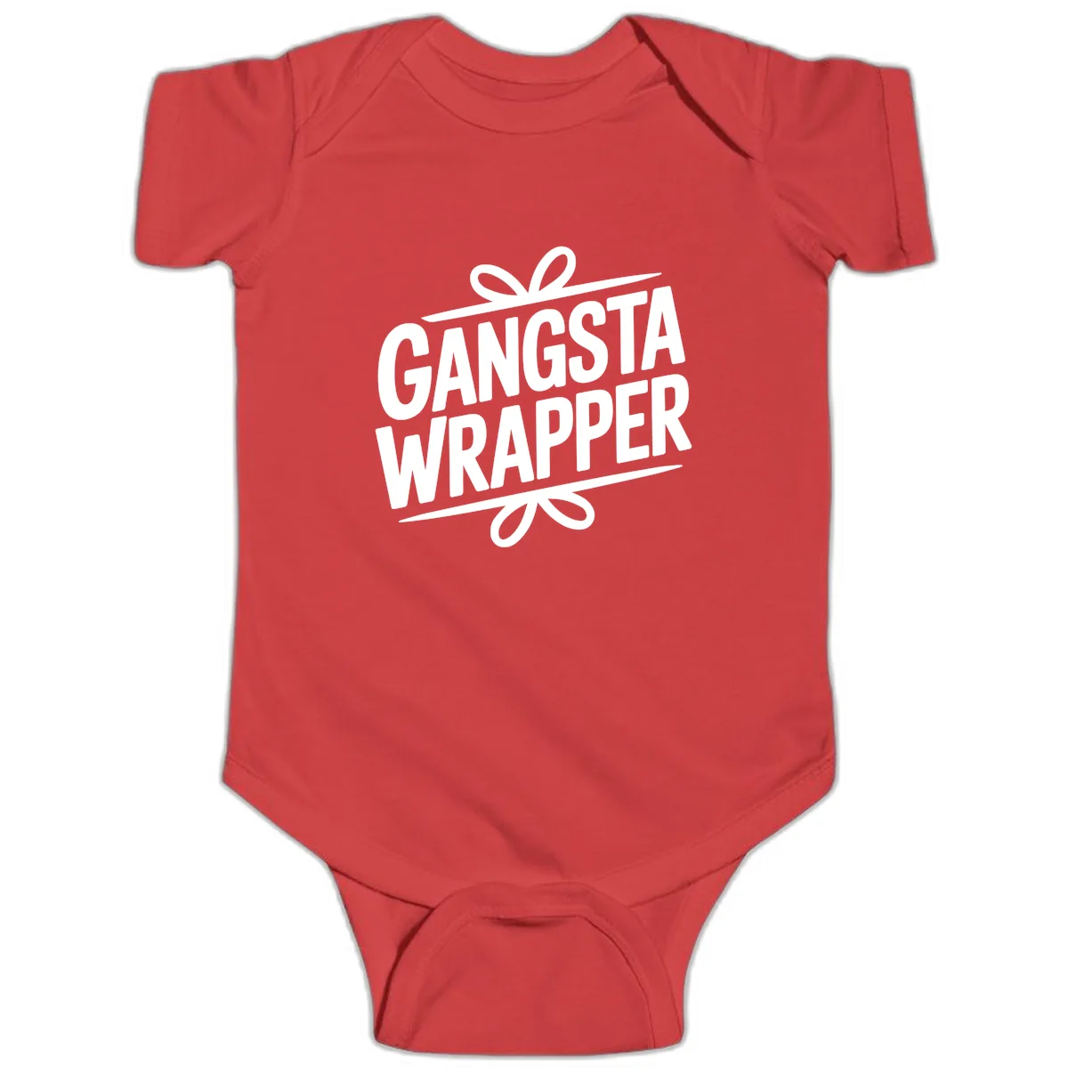 Gangsta Wrapper Christmas Design Baby Onesie in Red