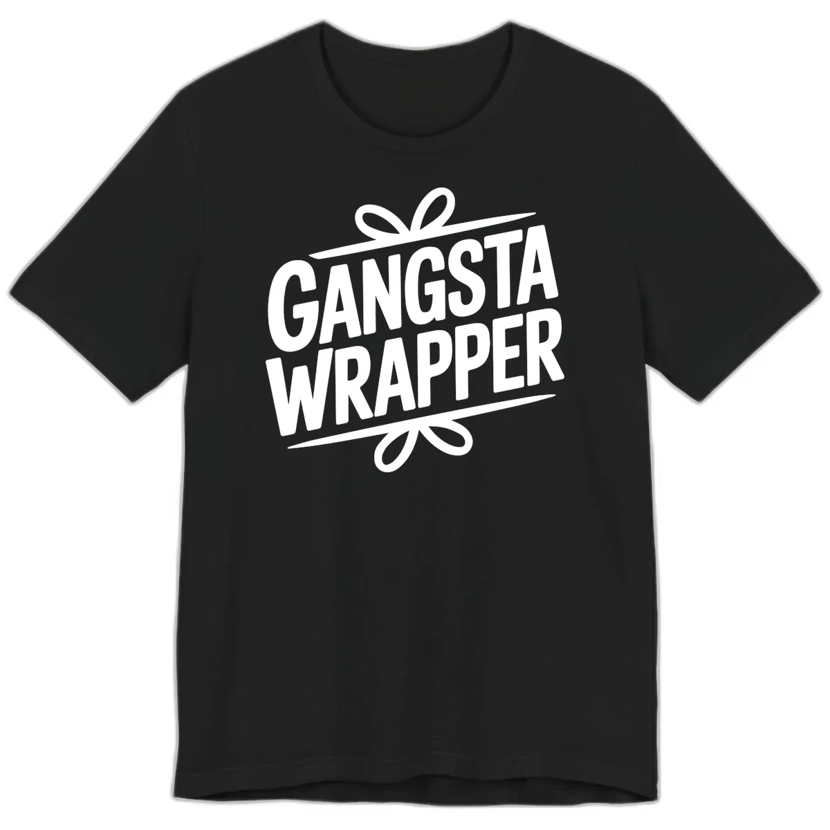Gangsta Wrapper Christmas Design Premium T-Shirt in Black