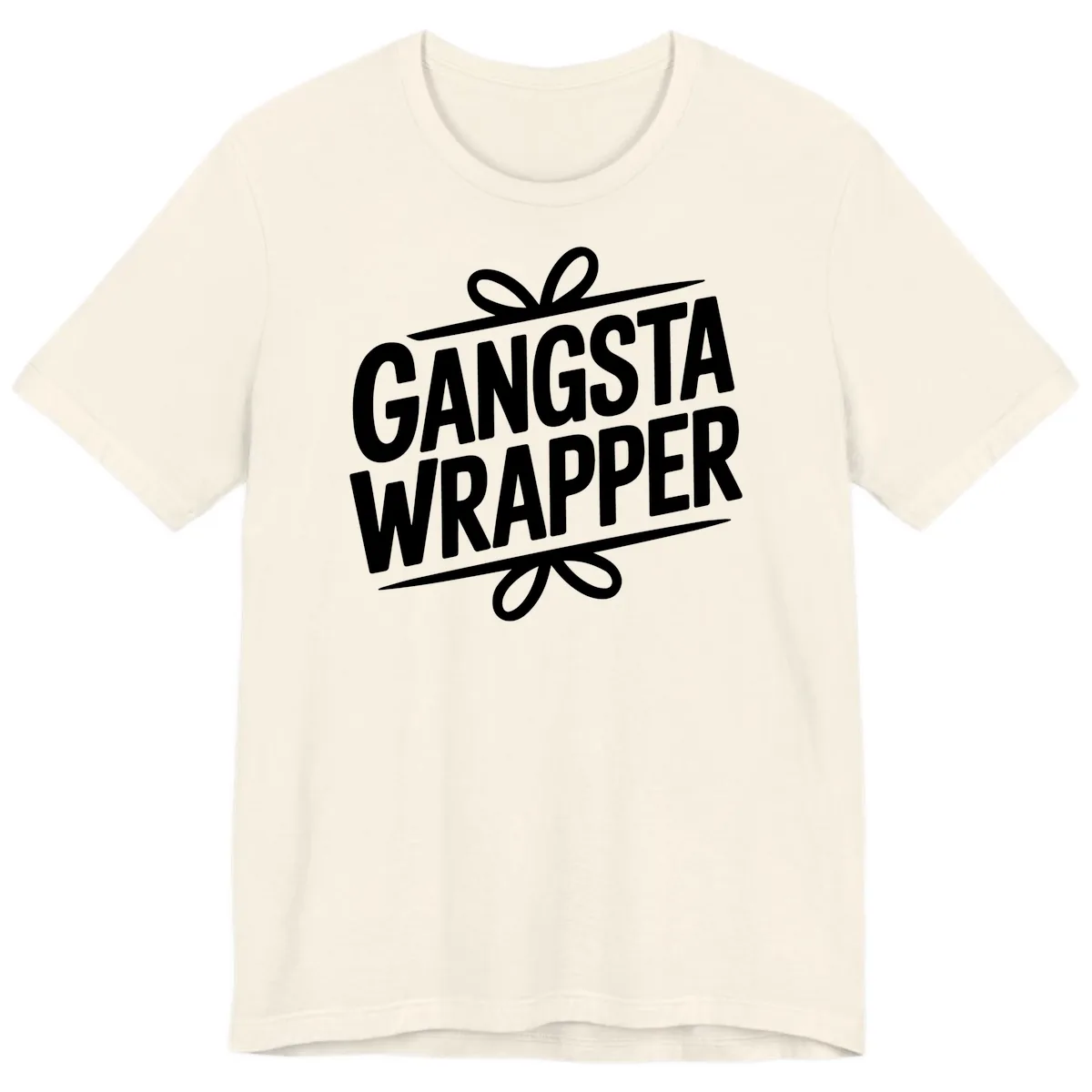 Gangsta Wrapper Christmas Design Premium T-Shirt in Natural