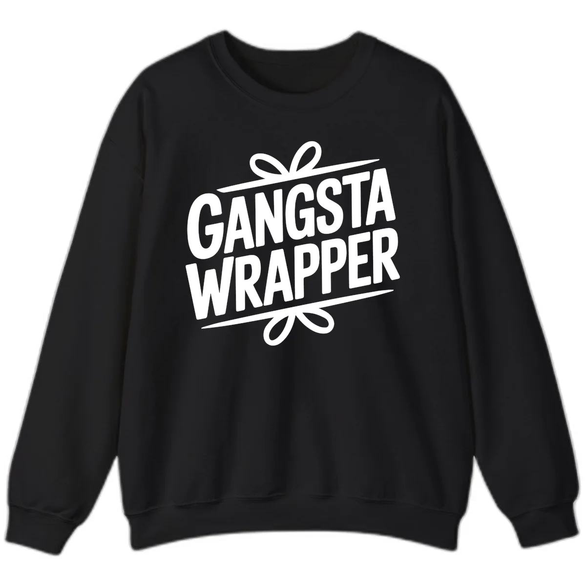 Gangsta Wrapper Christmas Design Sweatshirt in Black