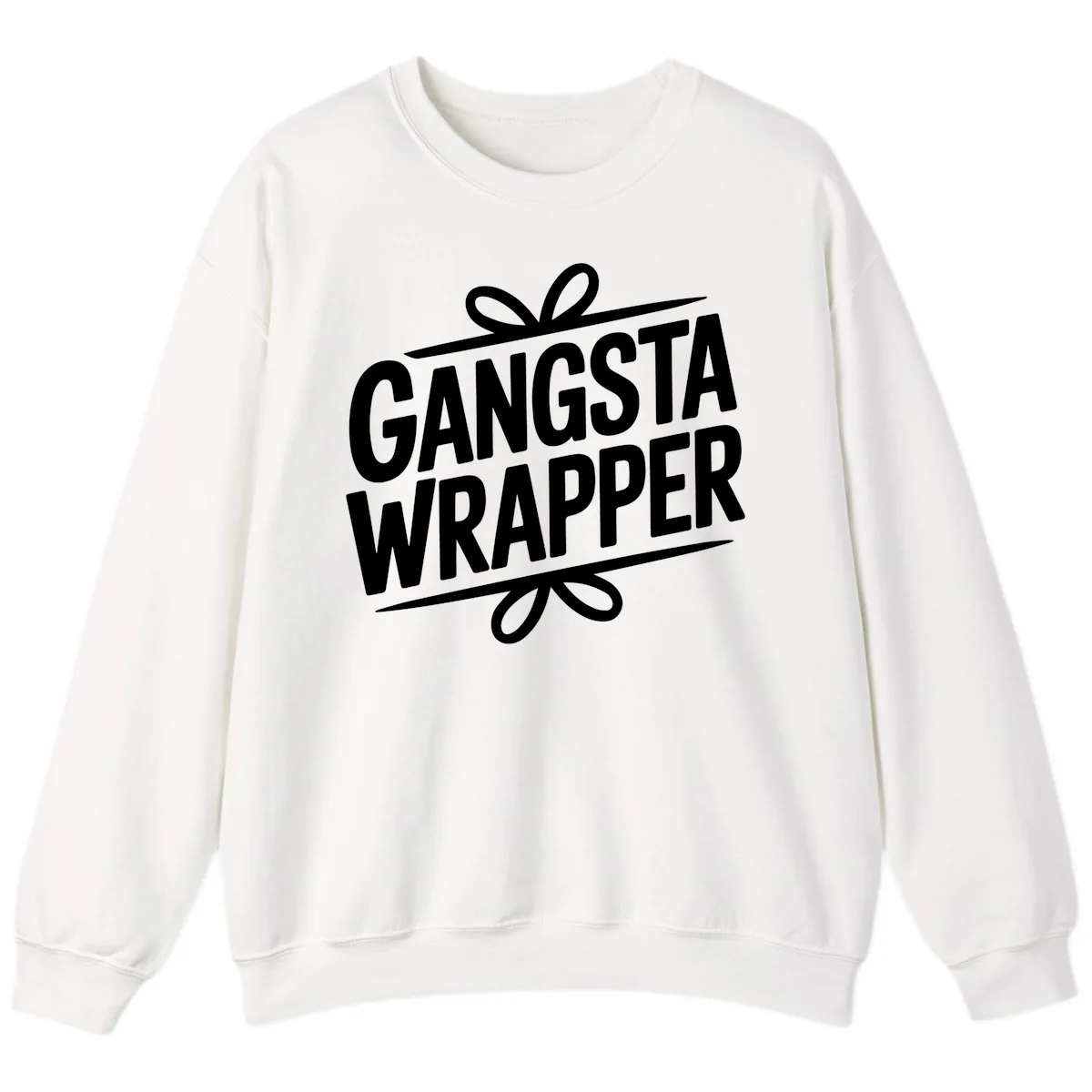 Gangsta Wrapper Christmas Design Sweatshirt in White