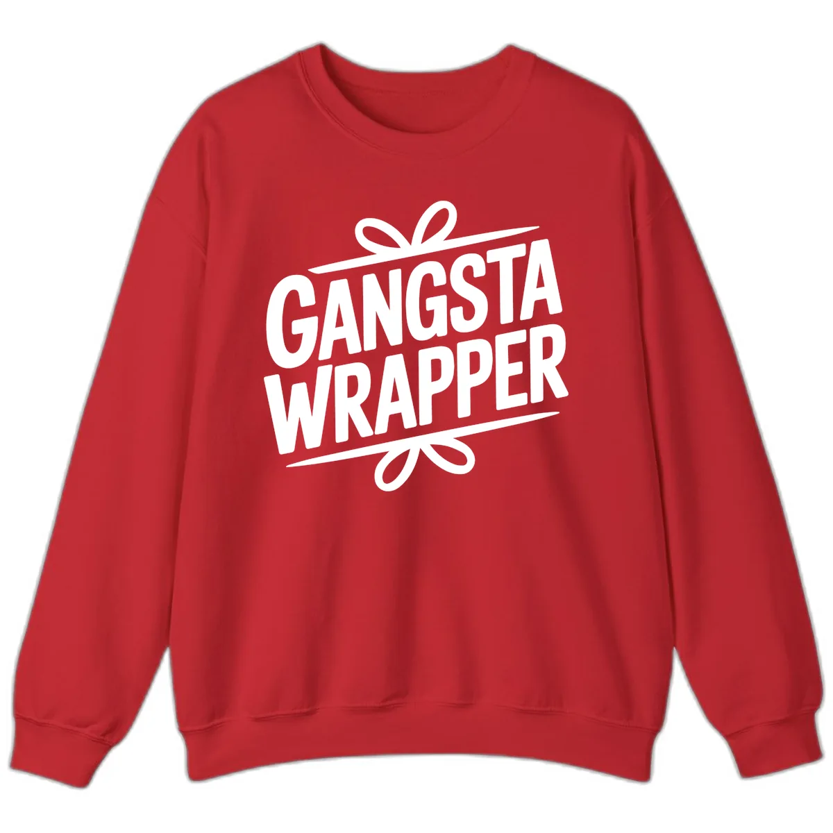 Gangsta Wrapper Christmas Design Sweatshirt in Red