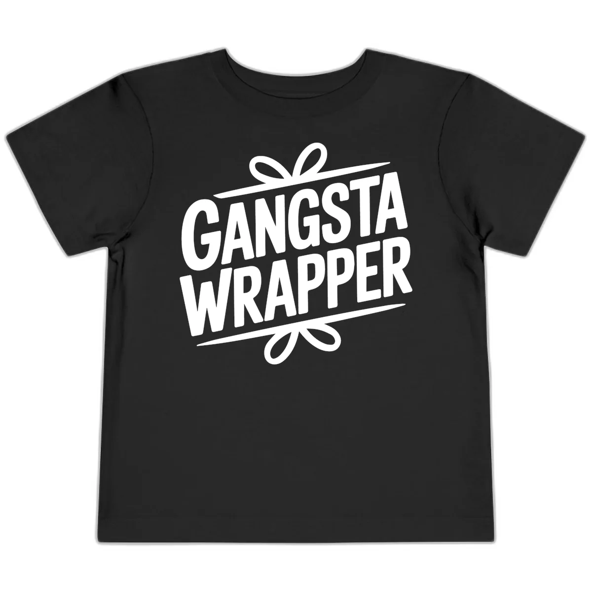 Gangsta Wrapper Christmas Design Toddler T-Shirt in Black