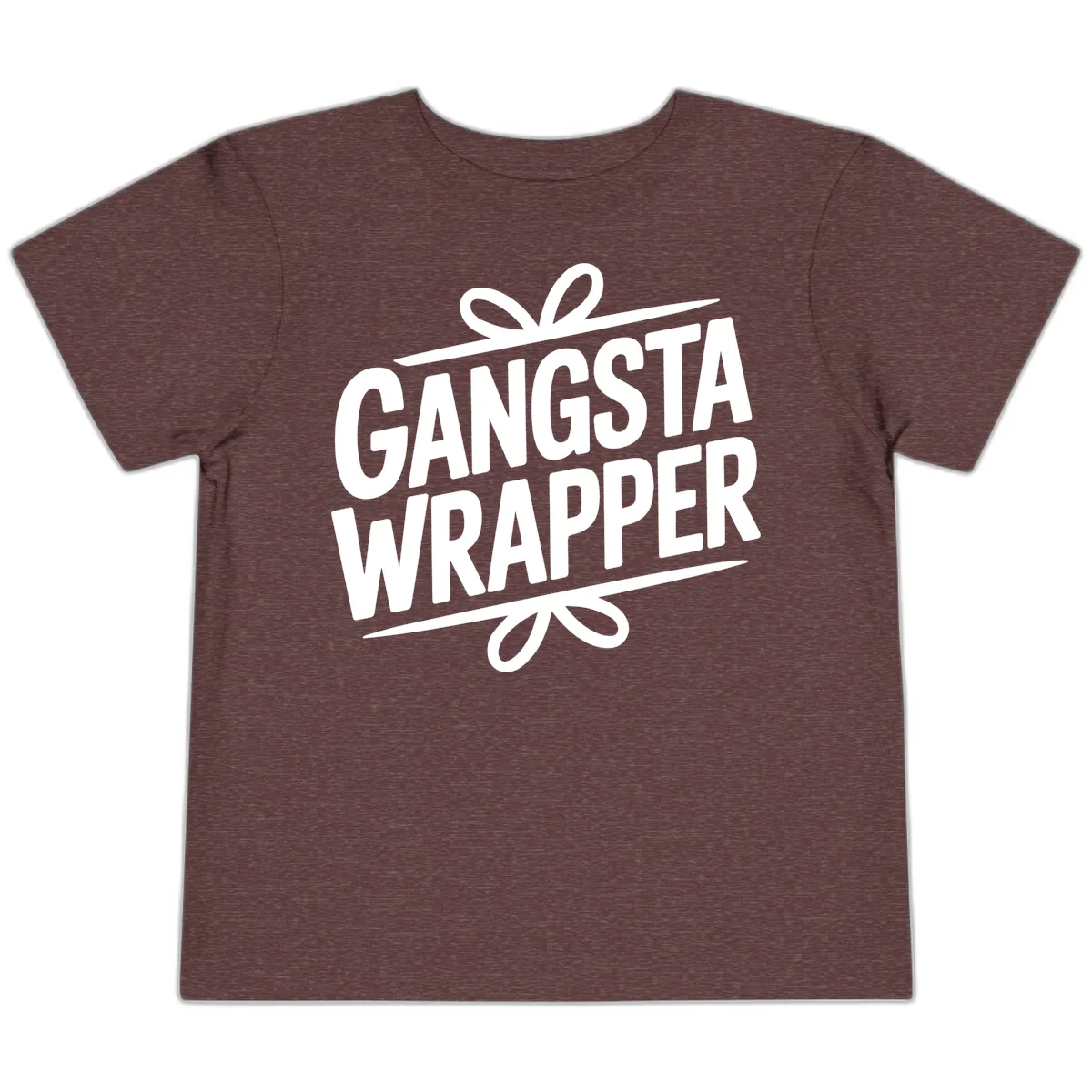 Gangsta Wrapper Christmas Design Toddler T-Shirt in Heather Maroon