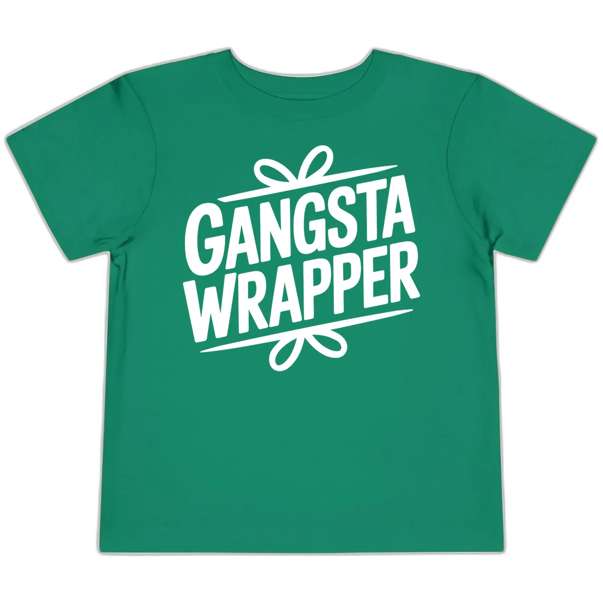 Gangsta Wrapper Christmas Design Toddler T-Shirt in Kelly