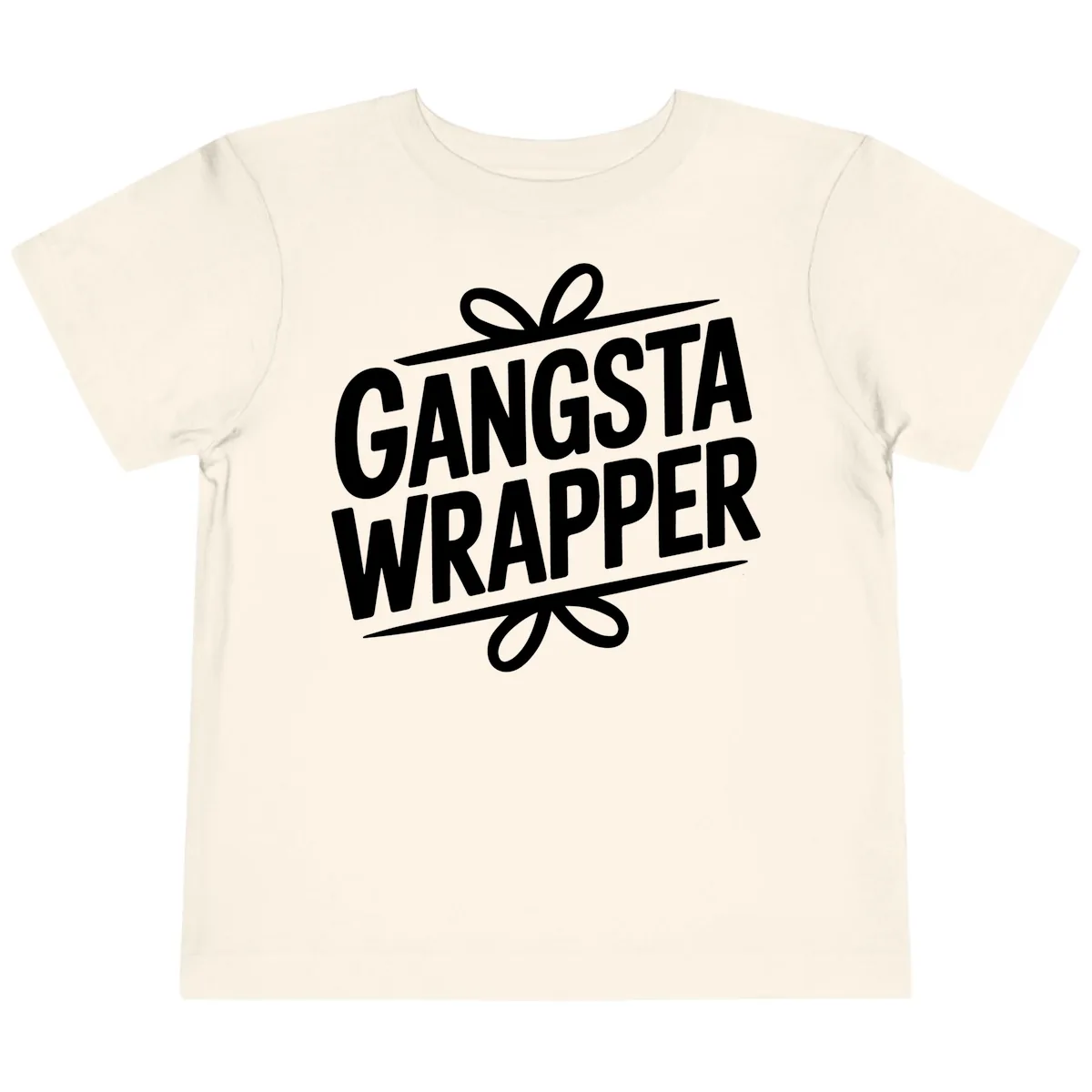 Gangsta Wrapper Christmas Design Toddler T-Shirt in Natural