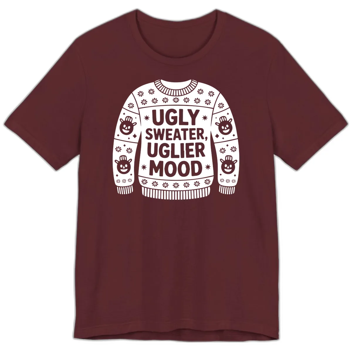 Ugly Sweater Mood T-Shirt Premium T-Shirt in Maroon
