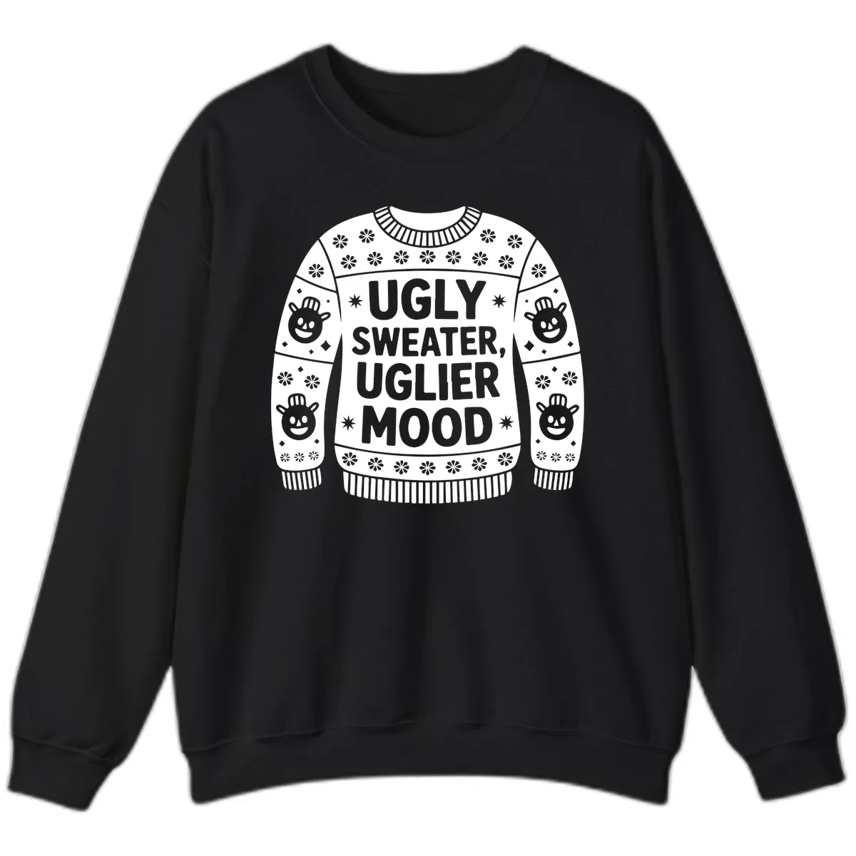 Ugly Sweater Mood T-Shirt Sweatshirt in Black