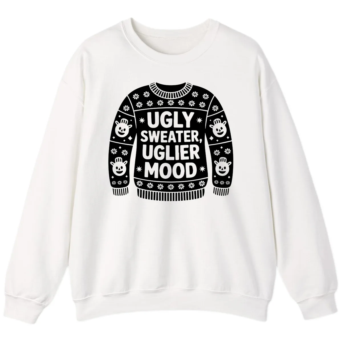 Ugly Sweater Mood T-Shirt Sweatshirt in White