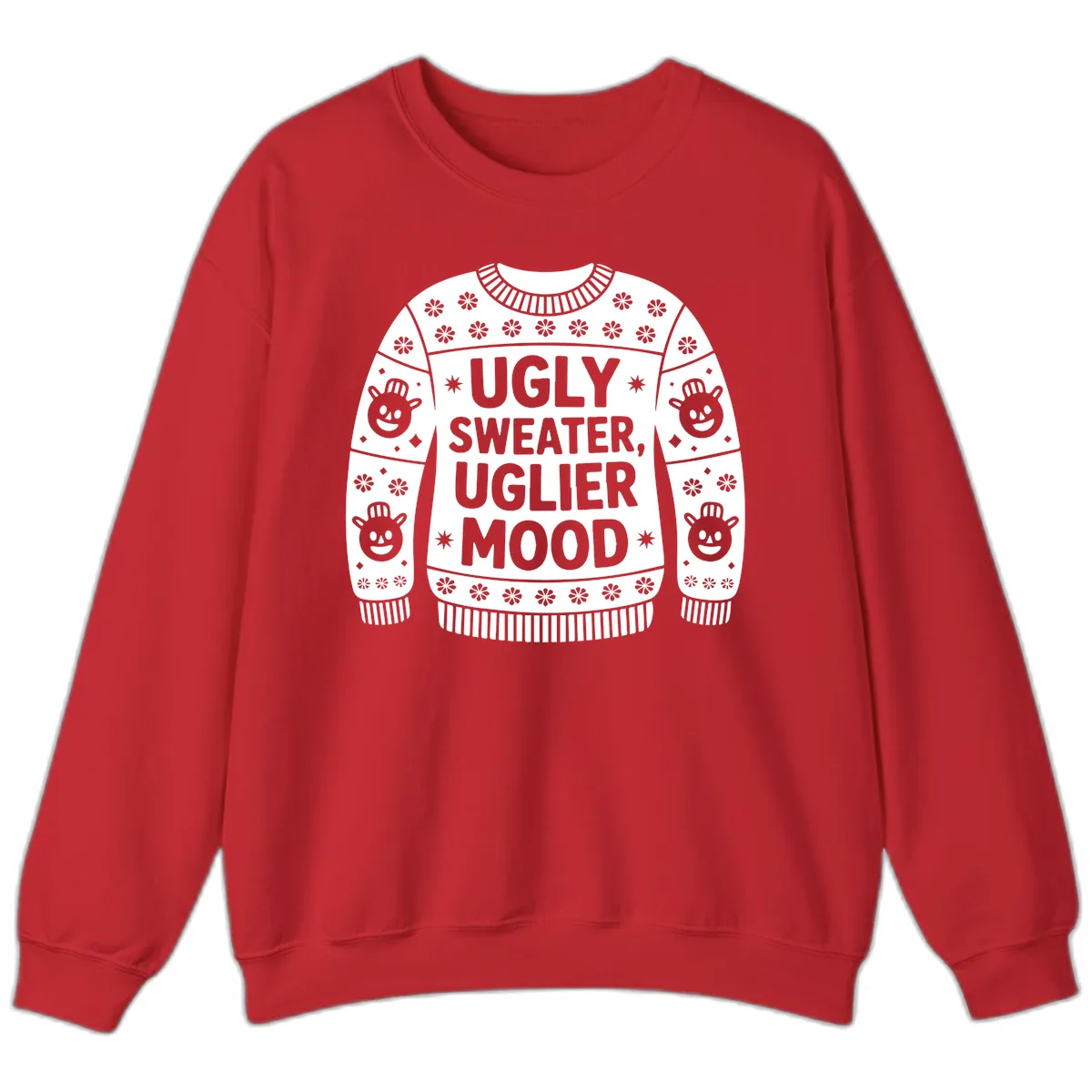 Ugly Sweater Mood T-Shirt Sweatshirt in Red