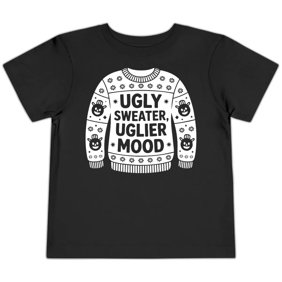 Ugly Sweater Mood T-Shirt Toddler T-Shirt in Black