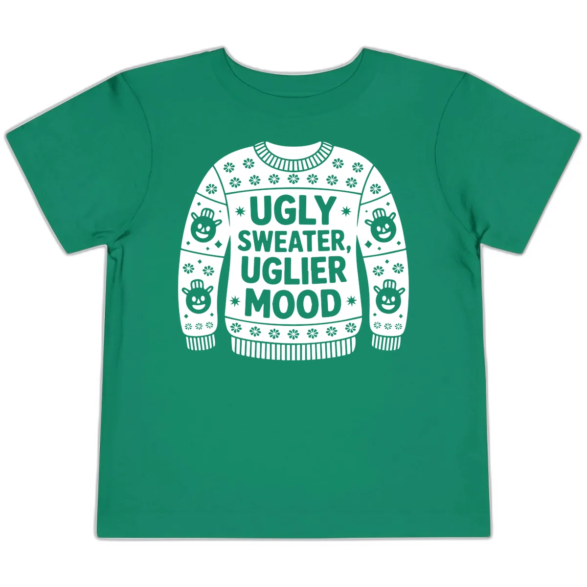 Ugly Sweater Mood T-Shirt Toddler T-Shirt in Kelly