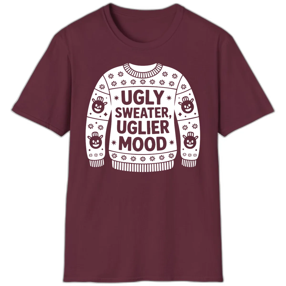 Ugly Sweater Mood T-Shirt T-Shirt in Maroon