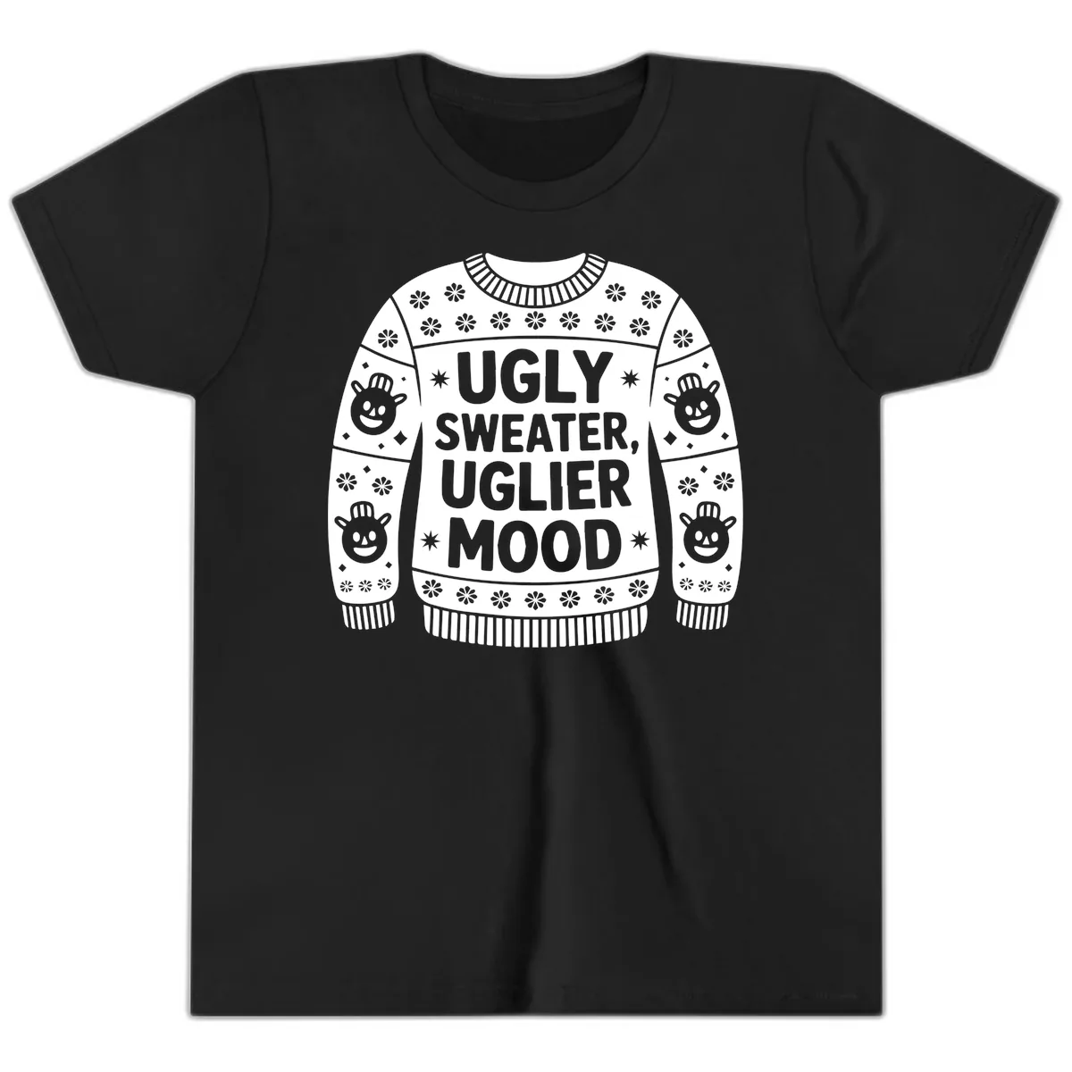 Ugly Sweater Mood T-Shirt Youth T-Shirt in Black