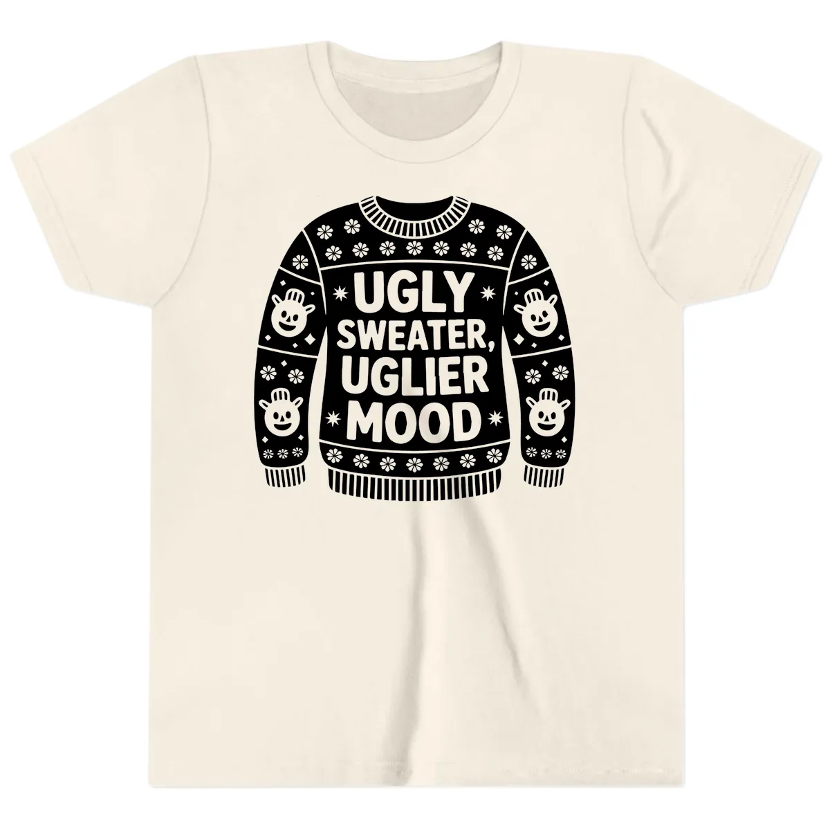 Ugly Sweater Mood T-Shirt Youth T-Shirt in Natural