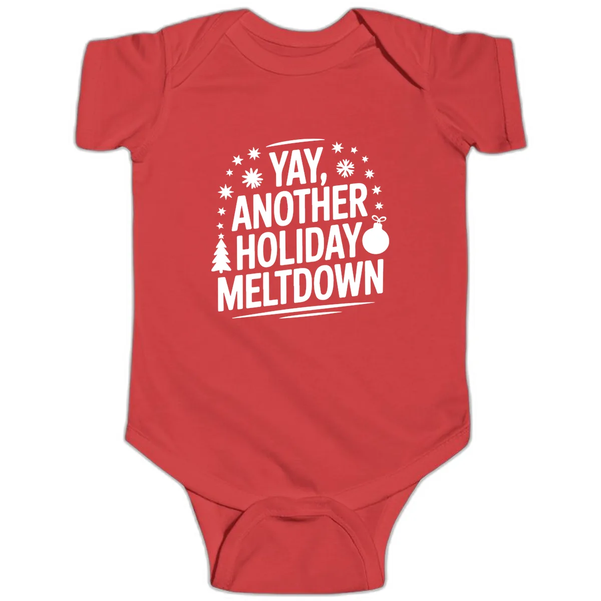 Another Holiday Meltdown Baby Onesie in Red