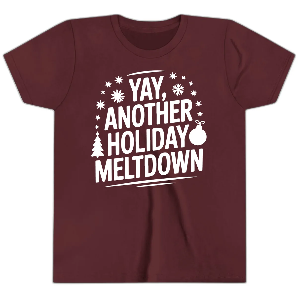 Another Holiday Meltdown Youth T-Shirt in Maroon