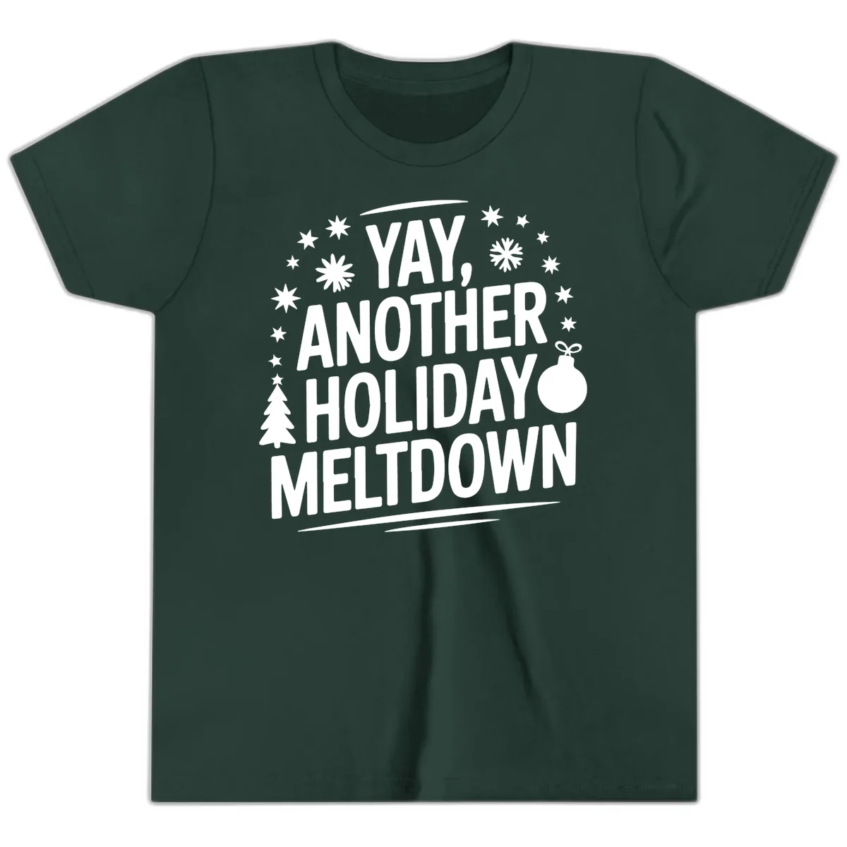 Another Holiday Meltdown Youth T-Shirt in Forest