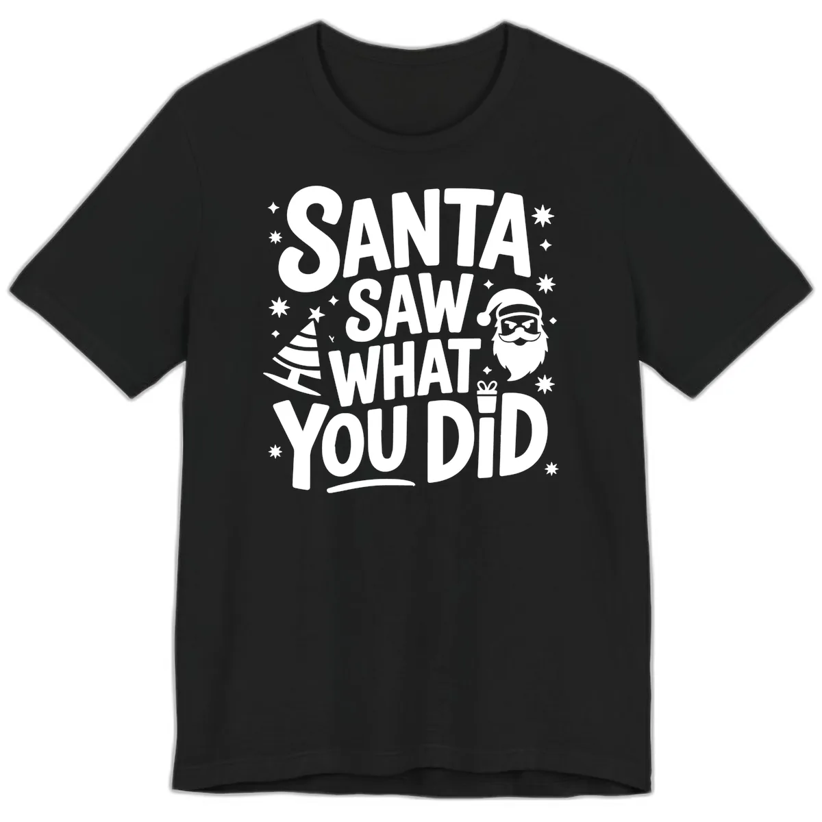 Santa Saw What You Did Design Premium T-Shirt in Black