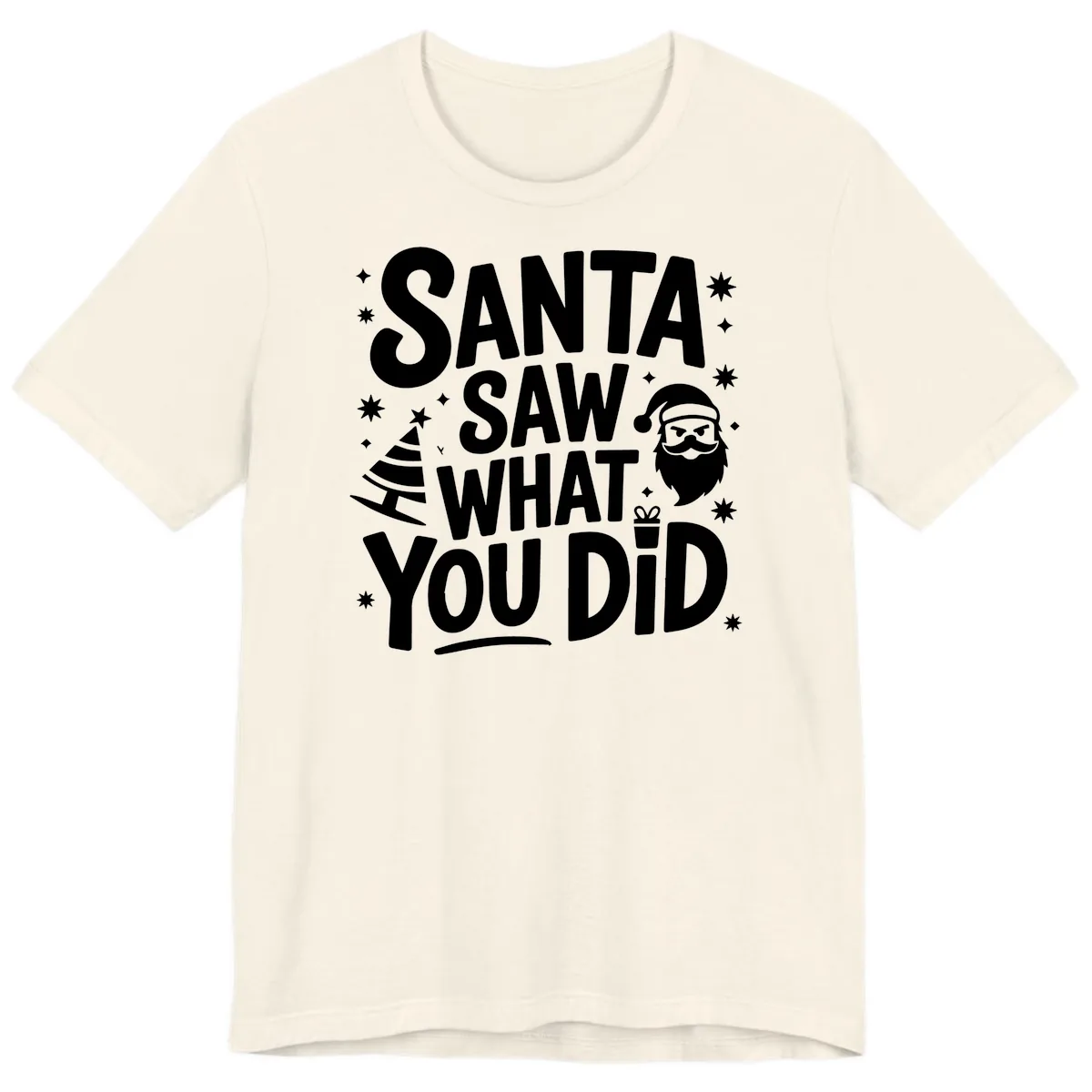 Santa Saw What You Did Design Premium T-Shirt in Natural