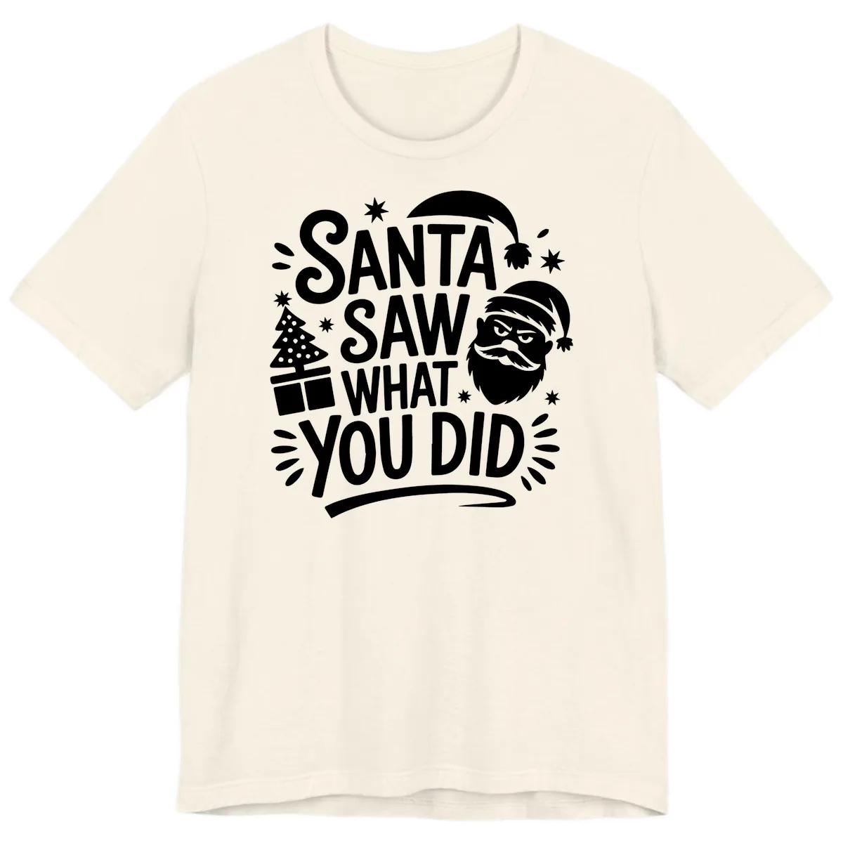 Santa Saw What You Did Design Premium T-Shirt in Natural