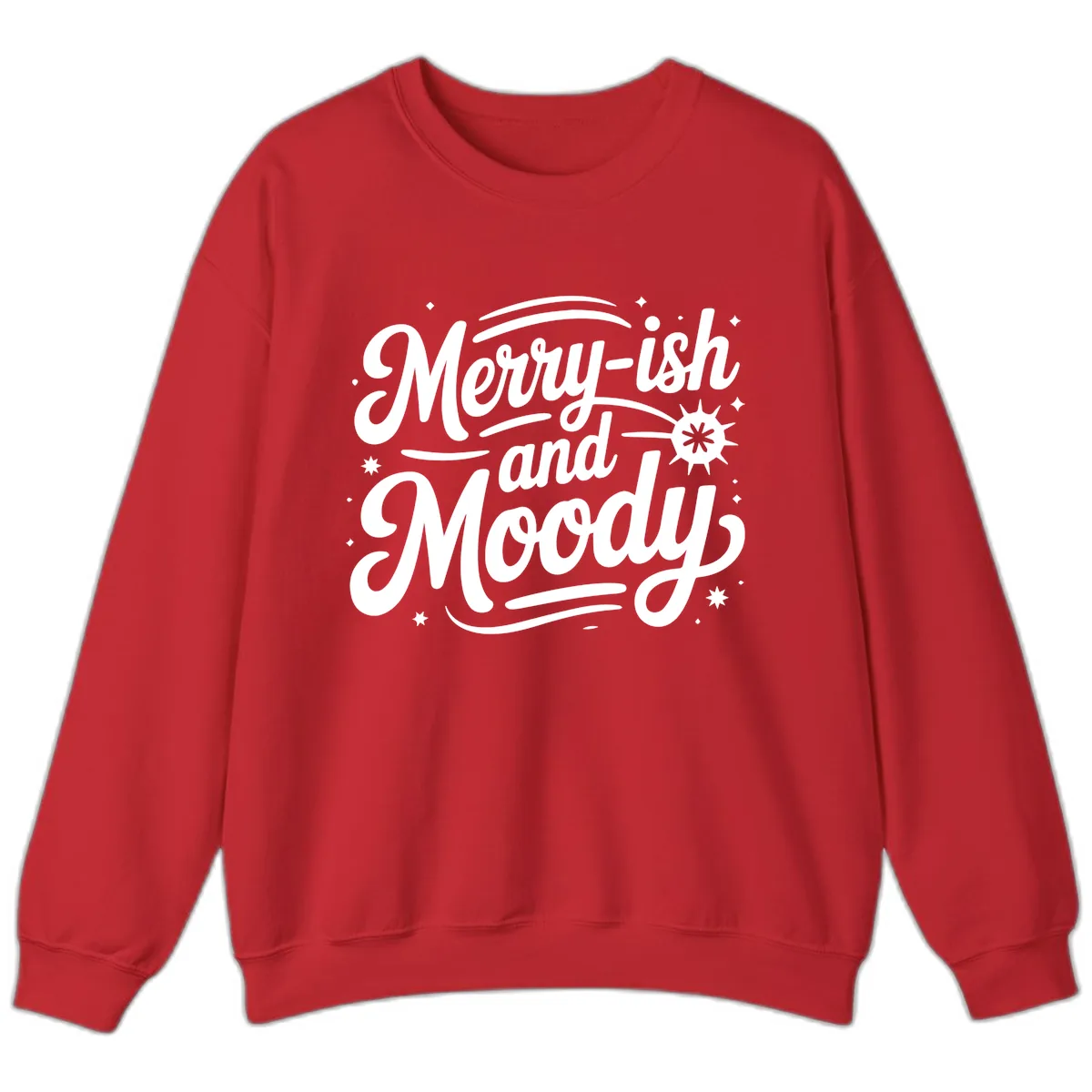 Merry-ish and Moody Typography Sweatshirt in Red
