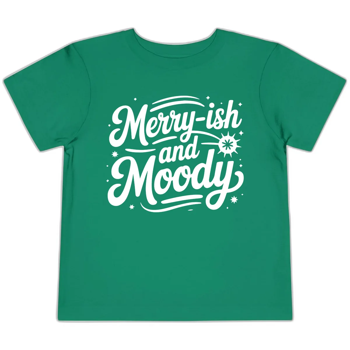 Merry-ish and Moody Typography Toddler T-Shirt in Kelly