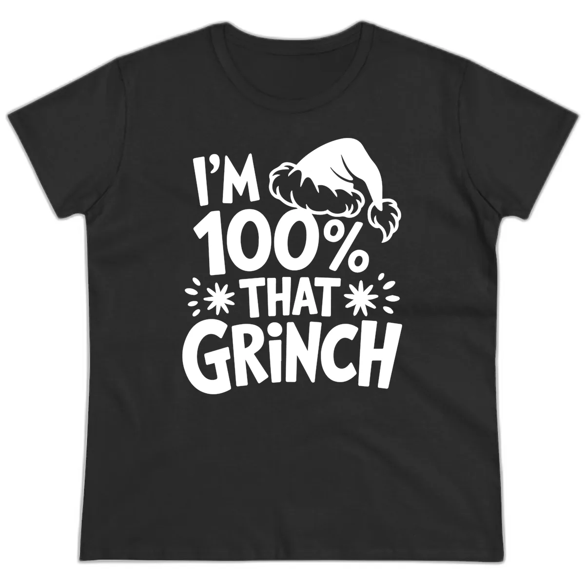 I'm 100% That Grinch Ladies Tee in Black