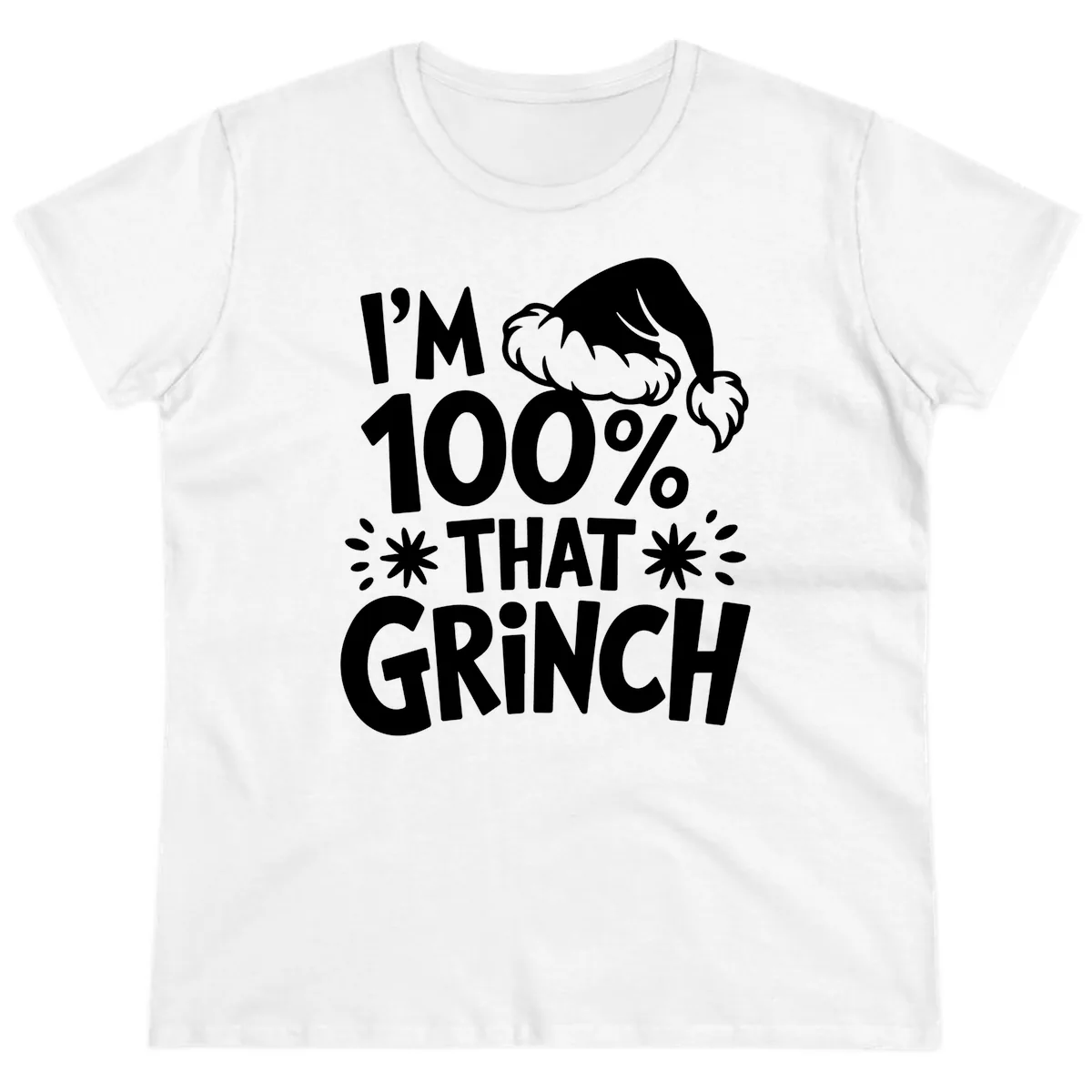 I'm 100% That Grinch Ladies Tee in White