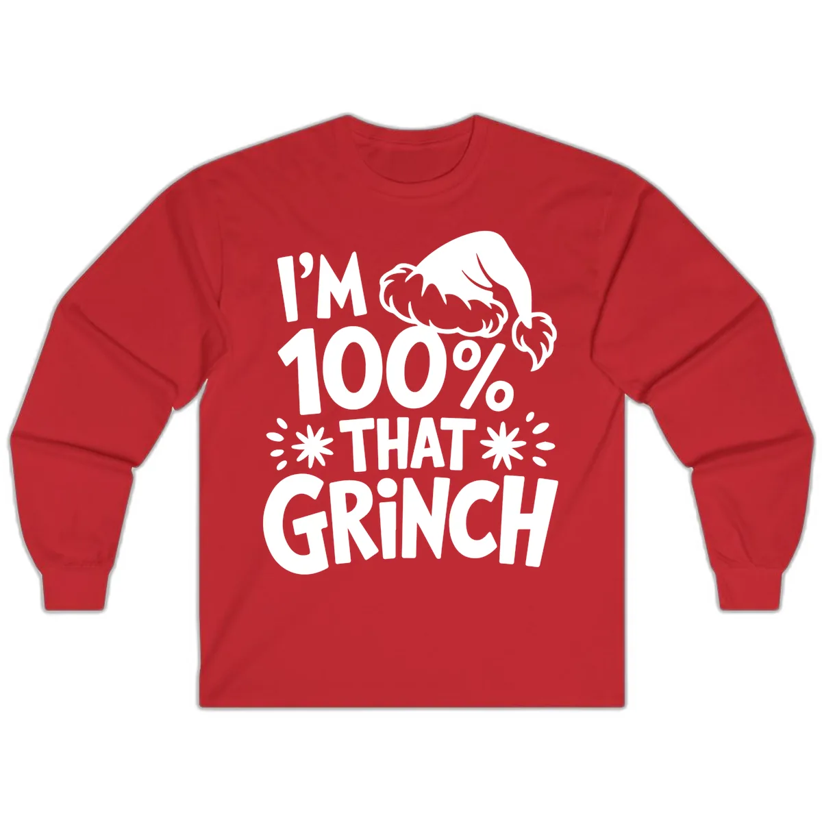I'm 100% That Grinch Long Sleeve in Red