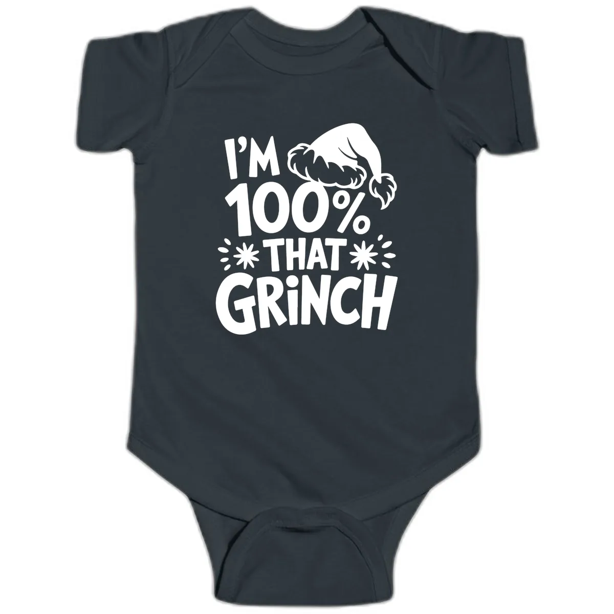 I'm 100% That Grinch Baby Onesie in Black