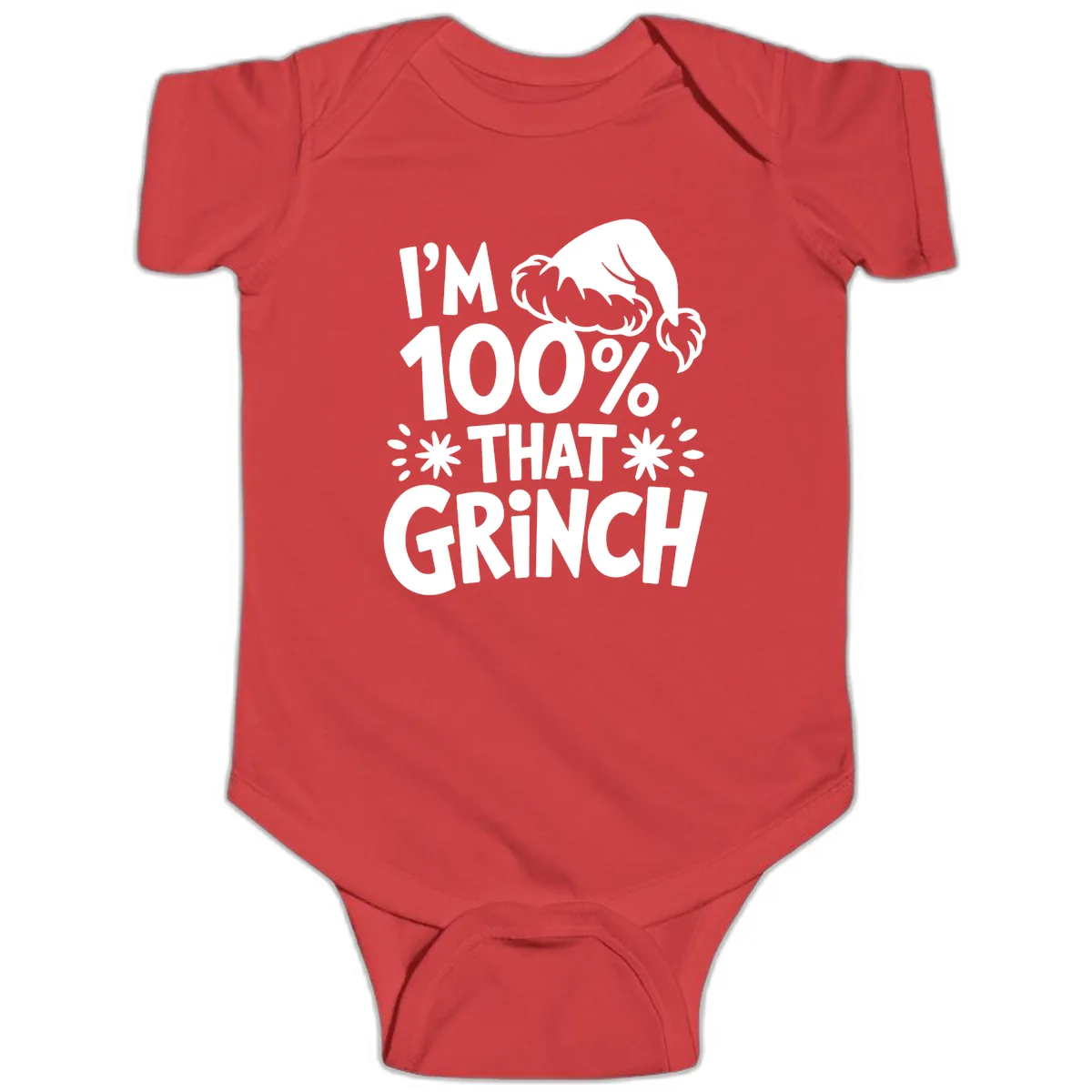 I'm 100% That Grinch Baby Onesie in Red