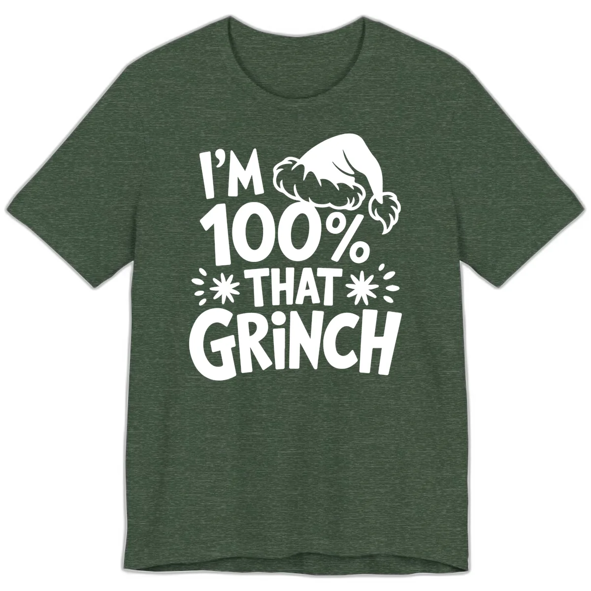 I'm 100% That Grinch Premium T-Shirt in Heather Forest
