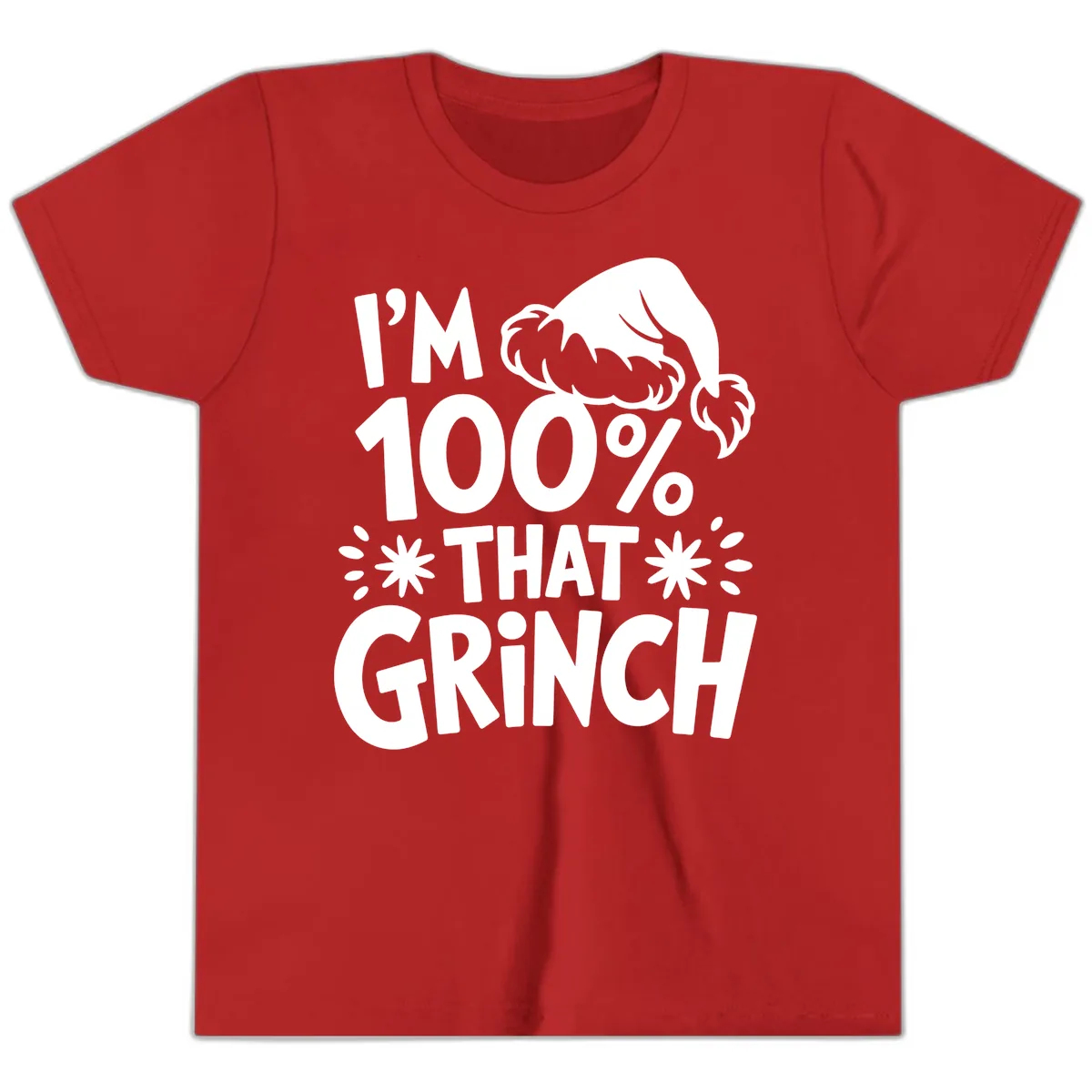 I'm 100% That Grinch Youth T-Shirt in Red
