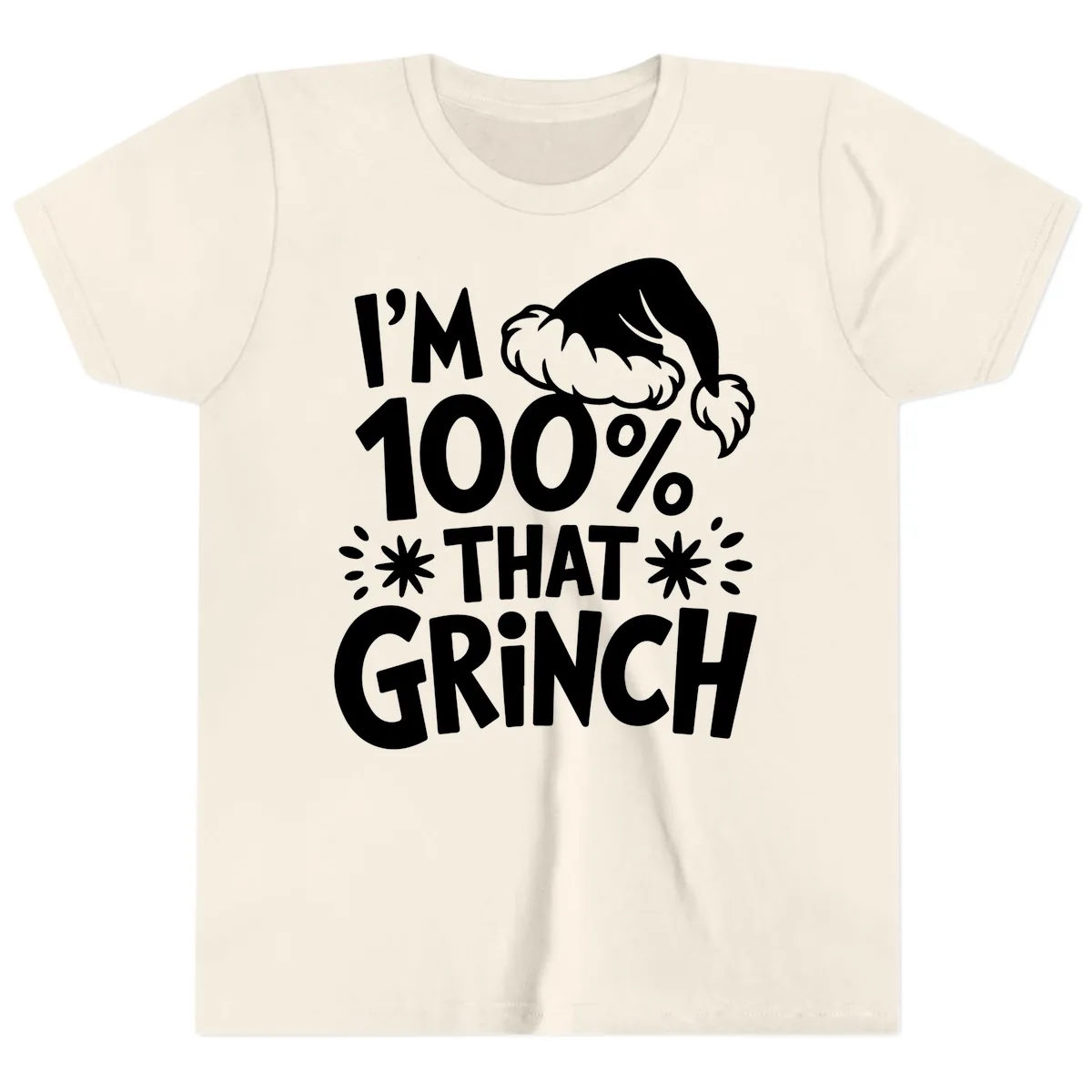 I'm 100% That Grinch Youth T-Shirt in Natural