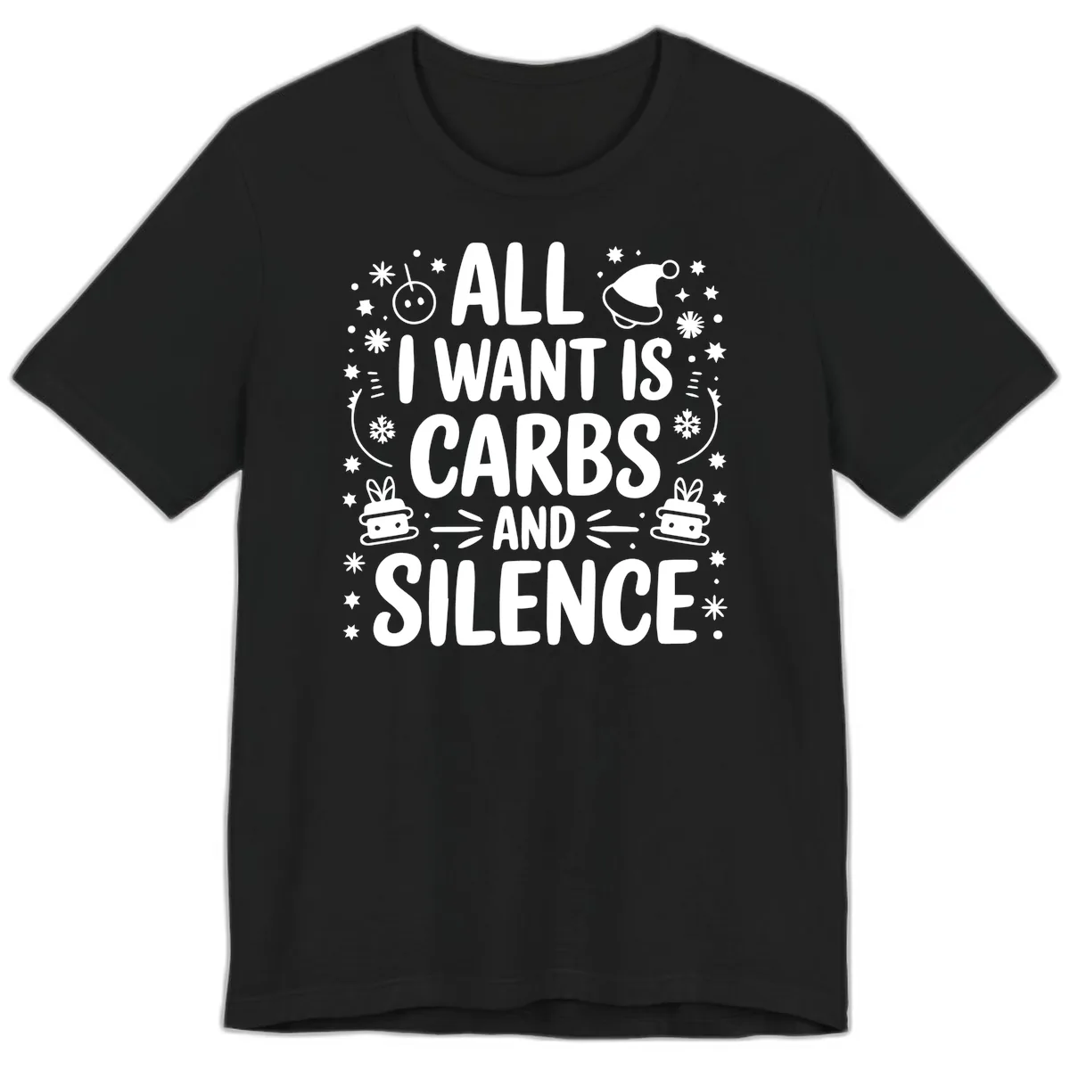 All I Want Is Carbs And Silence Premium T-Shirt in Black