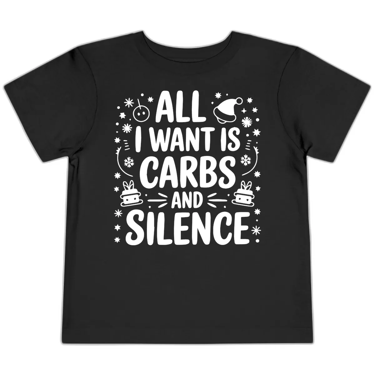 All I Want Is Carbs And Silence Toddler T-Shirt in Black