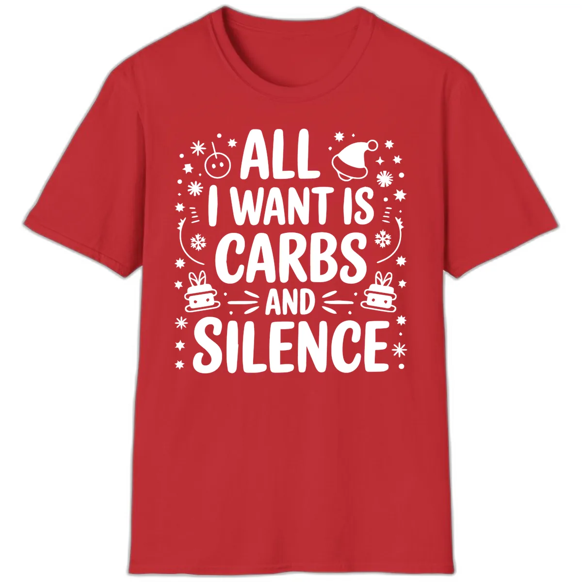 All I Want Is Carbs And Silence T-Shirt in Red