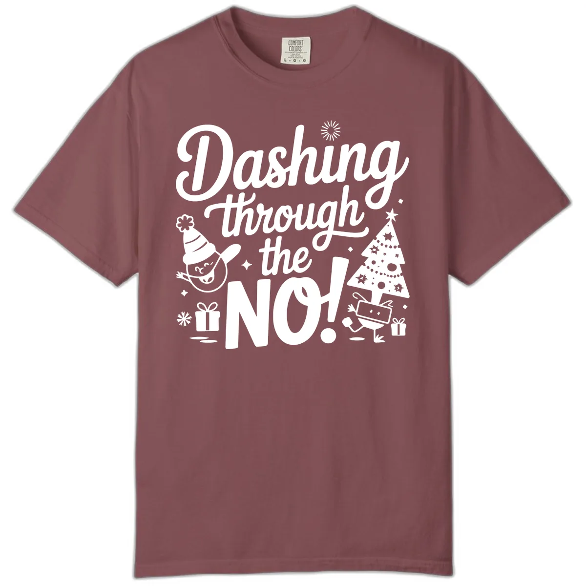 Dashing Through The No Christmas Design Comfort Color in Brick
