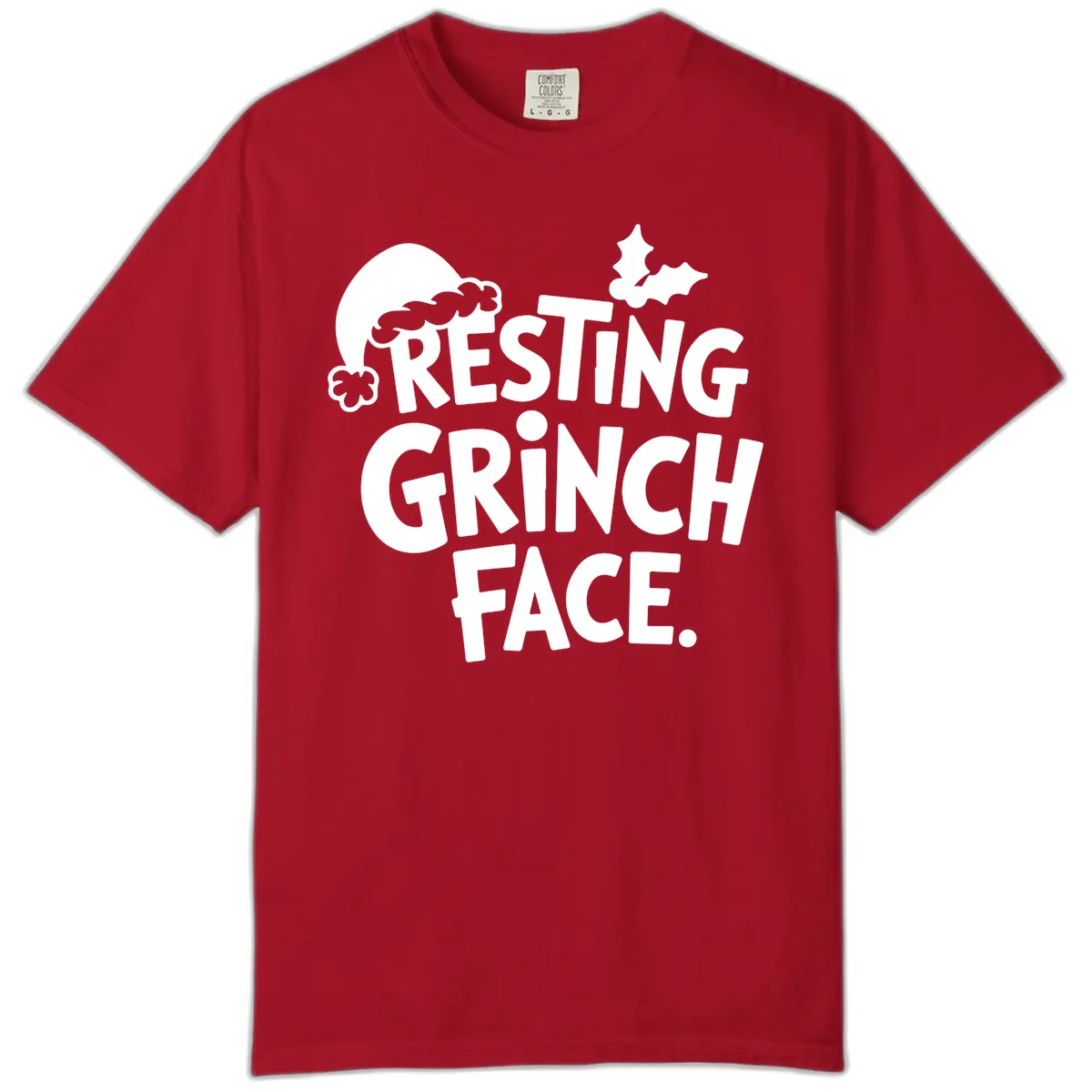 Resting Grinch Face Comfort Color in Red