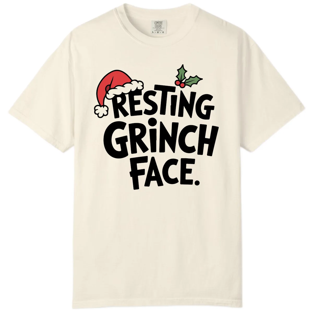 Resting Grinch Face Comfort Color in Ivory
